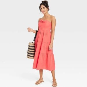 Universal Thread Coral Glee Strapless Sundress Size XS